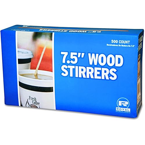Royal R825 7-1/2 Inch Wood Coffee Stirrer 500-Pack