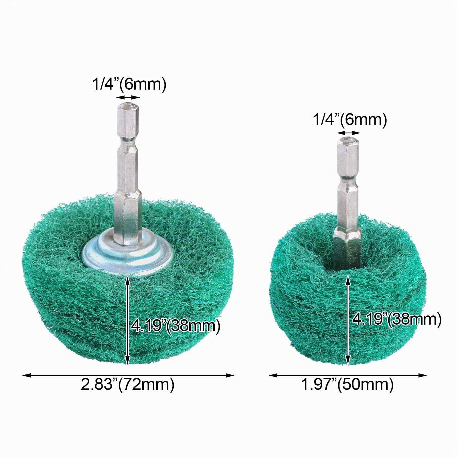 6 unidades de discos abrasivos de fieltro, esponjas abrasivas Power Scrubber, juego de limpieza para lijar, pulir metal, madera, acero, acero inoxidable