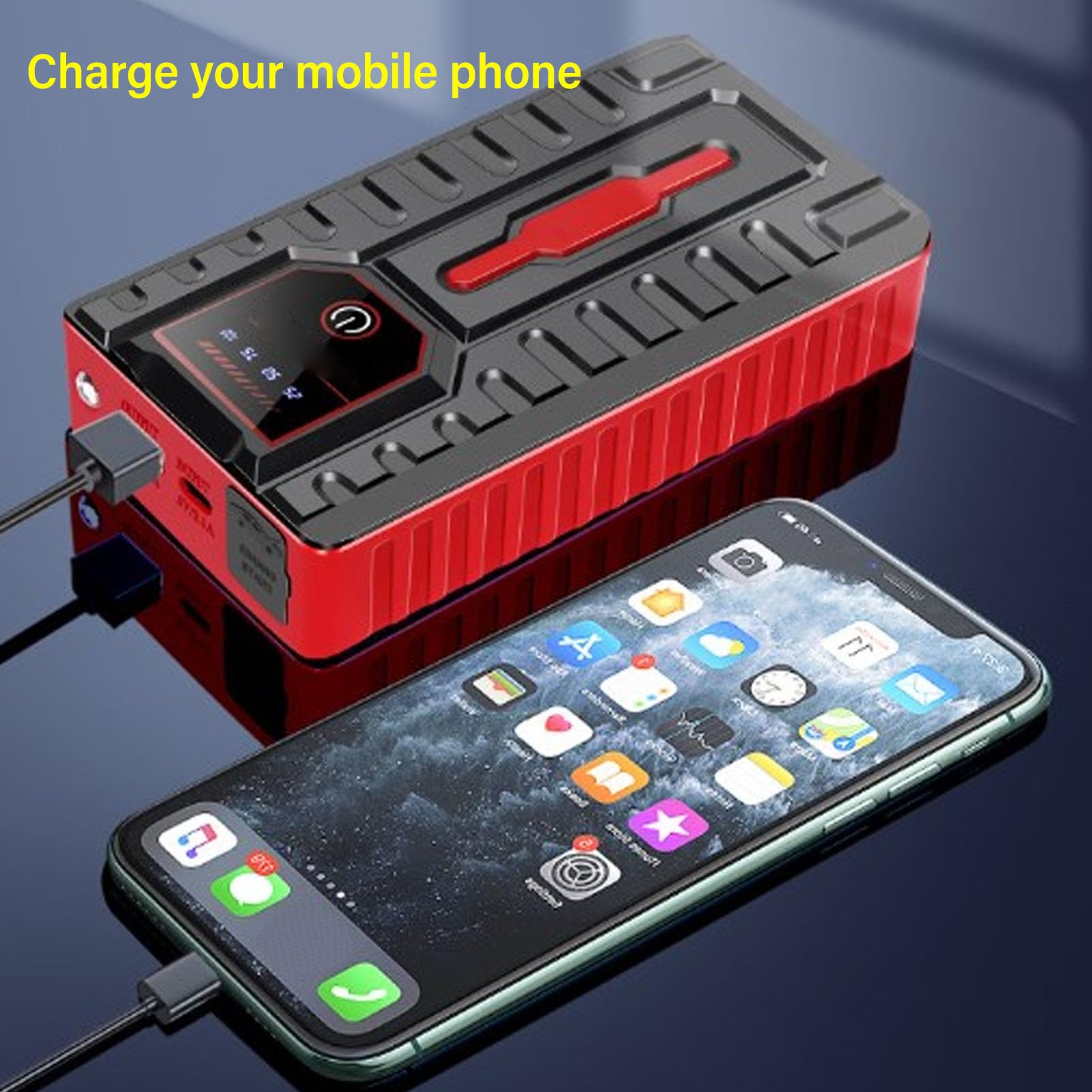 12V samochodowy starter akumulatorów samochodowych, 20000mAh LED Wyświetlacz akumulatorów samochodowych 1500A Szczyt Przenośny awaryjny skok box z latarką dla ciężarowych Quadów