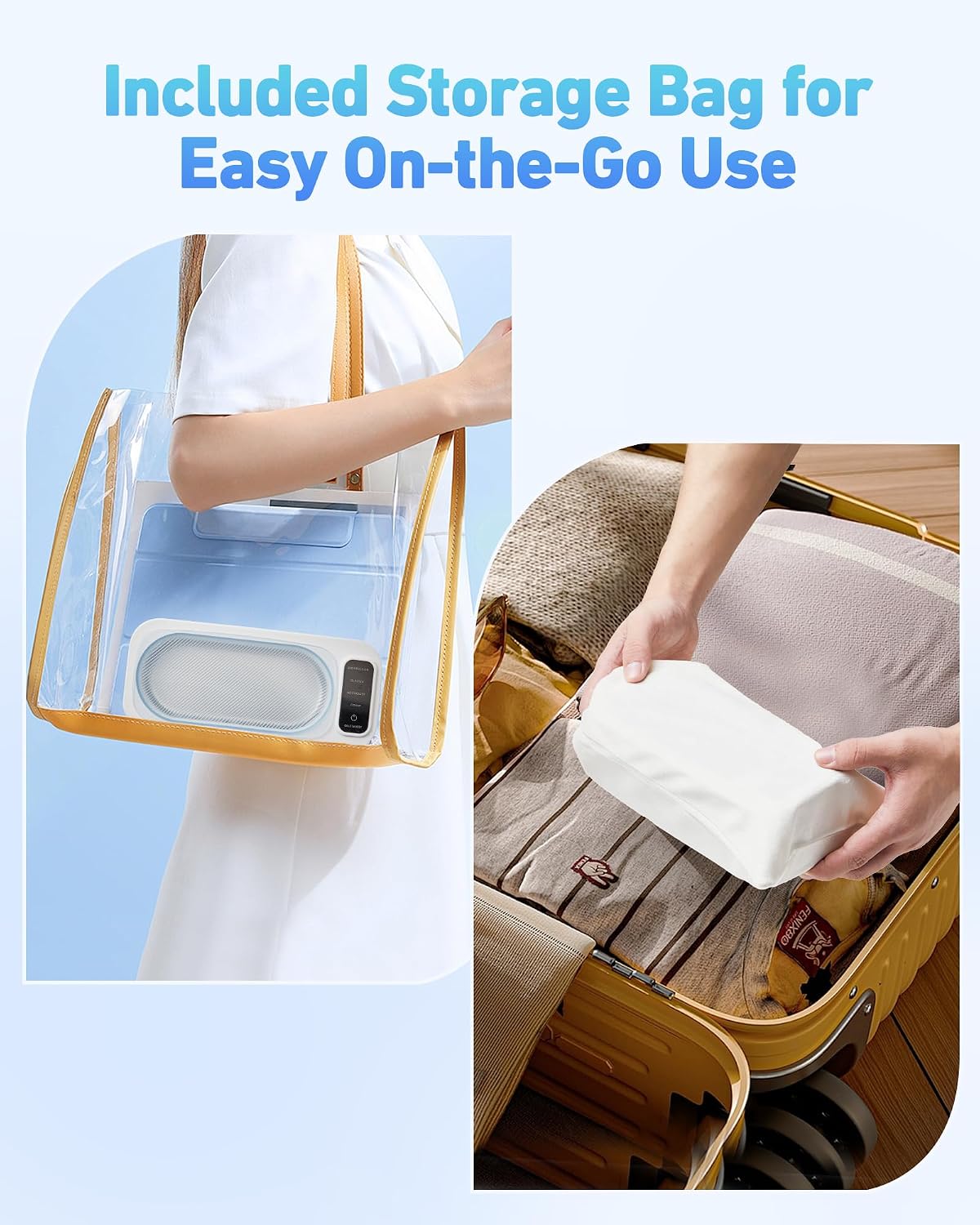 Ultrasonic Jewelry Cleaner, 48KHz Professional Ultrasonic Cleaner with Function Display, 30W Jewelry Cleaner Ultrasonic Machine for Necklaces, Eyeglasses, Dentures, etc (Includes Storage Bag)