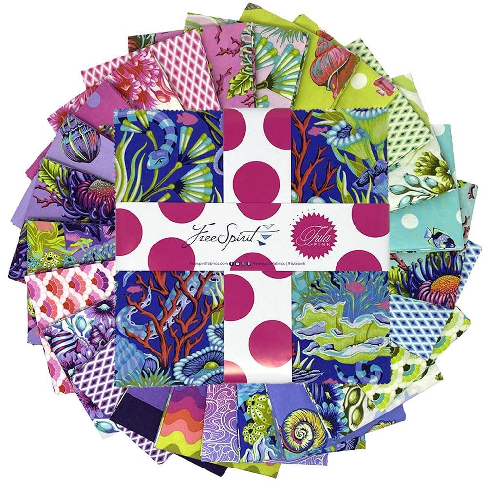 Tula Pink Floral Reef 10" Squares 42 10-inch Squares Layer Cake FreeSpirit Fabrics