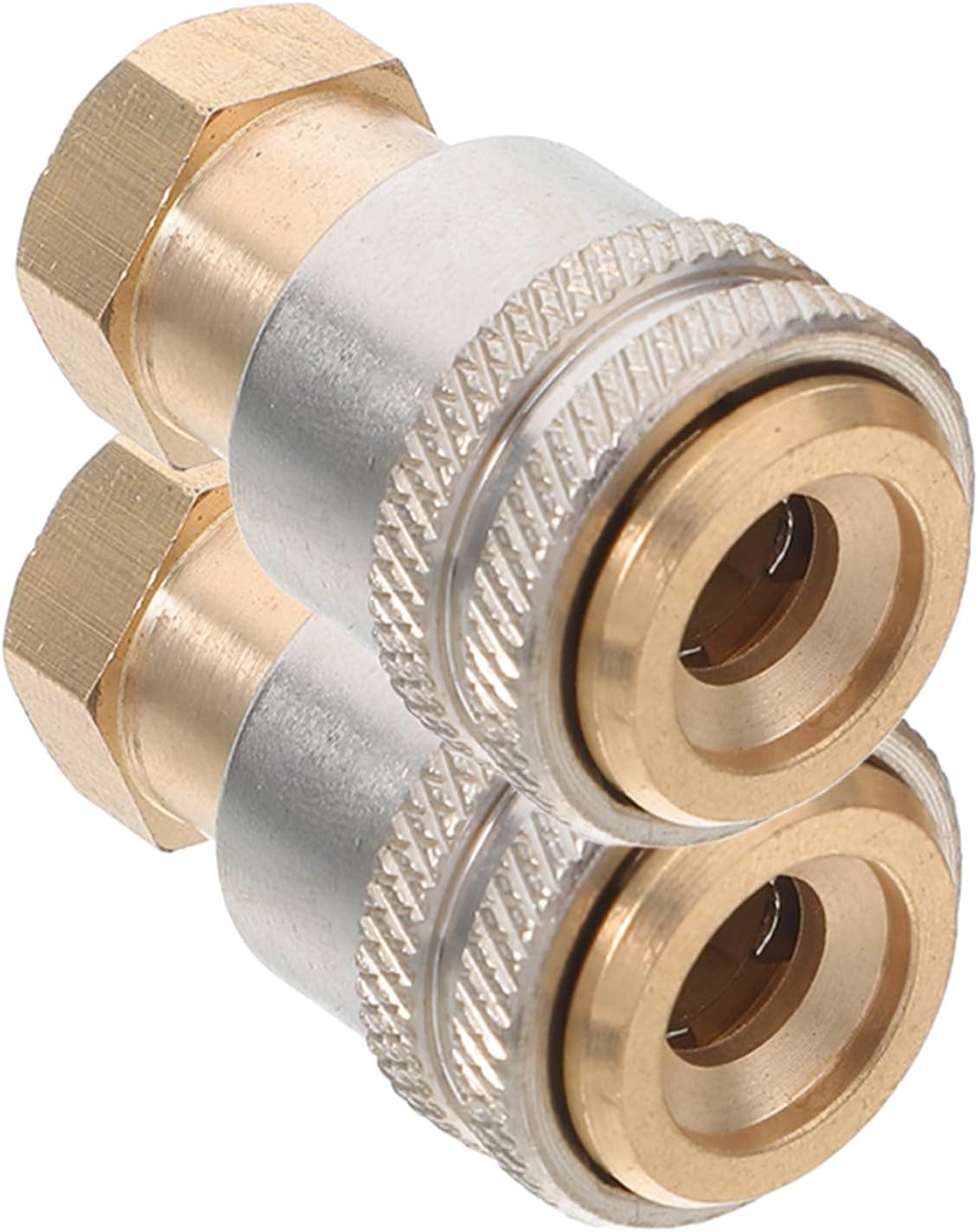 2pcs G1/4 Brass Tire Inflator Chuck Self-Locking Air Compressor Adapter with Quick Connect for Car Motorcycle Bicycle Tire Air Adapter Inflation Valve Nozzle