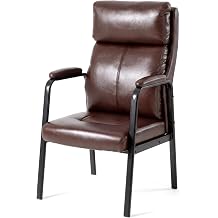 Okeysen Waiting Room Chairs Set of 1, High-Back Conference Room Chairs, Leather Reception Guest Chairs, Office Chair No Wheels with Padded Armrests for Office/Clinic/Church/School/Lobby