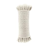 Amazon Basics Natural Cotton Braided Rope 3/16" x 50ft - Strong Low-Stretch for Clothesline, DIY Crafts, Indoor Outdoor Use, Off-White