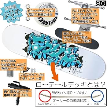 スケボー　コンプリート　8.0インチ　smblanks Amazon | とりまセット or ガチセット 選択可 DIYコンプリート