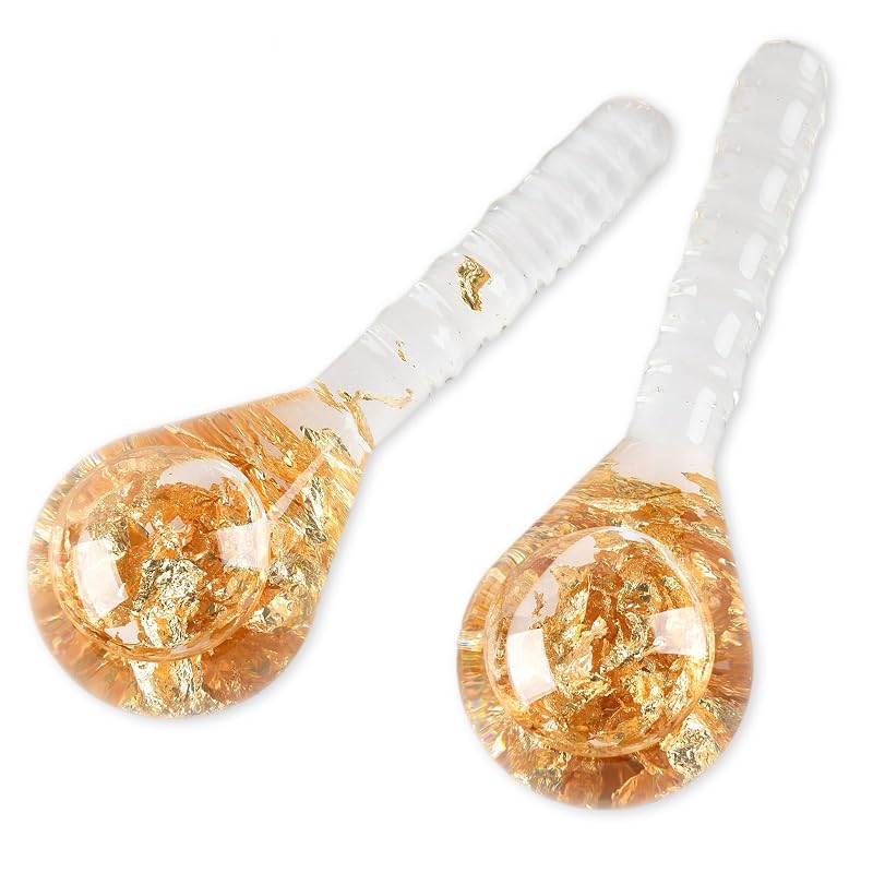 Lazzybeauty Kit com 2 Massageadores Faciais Ice Globes de Vidro Borossilicato