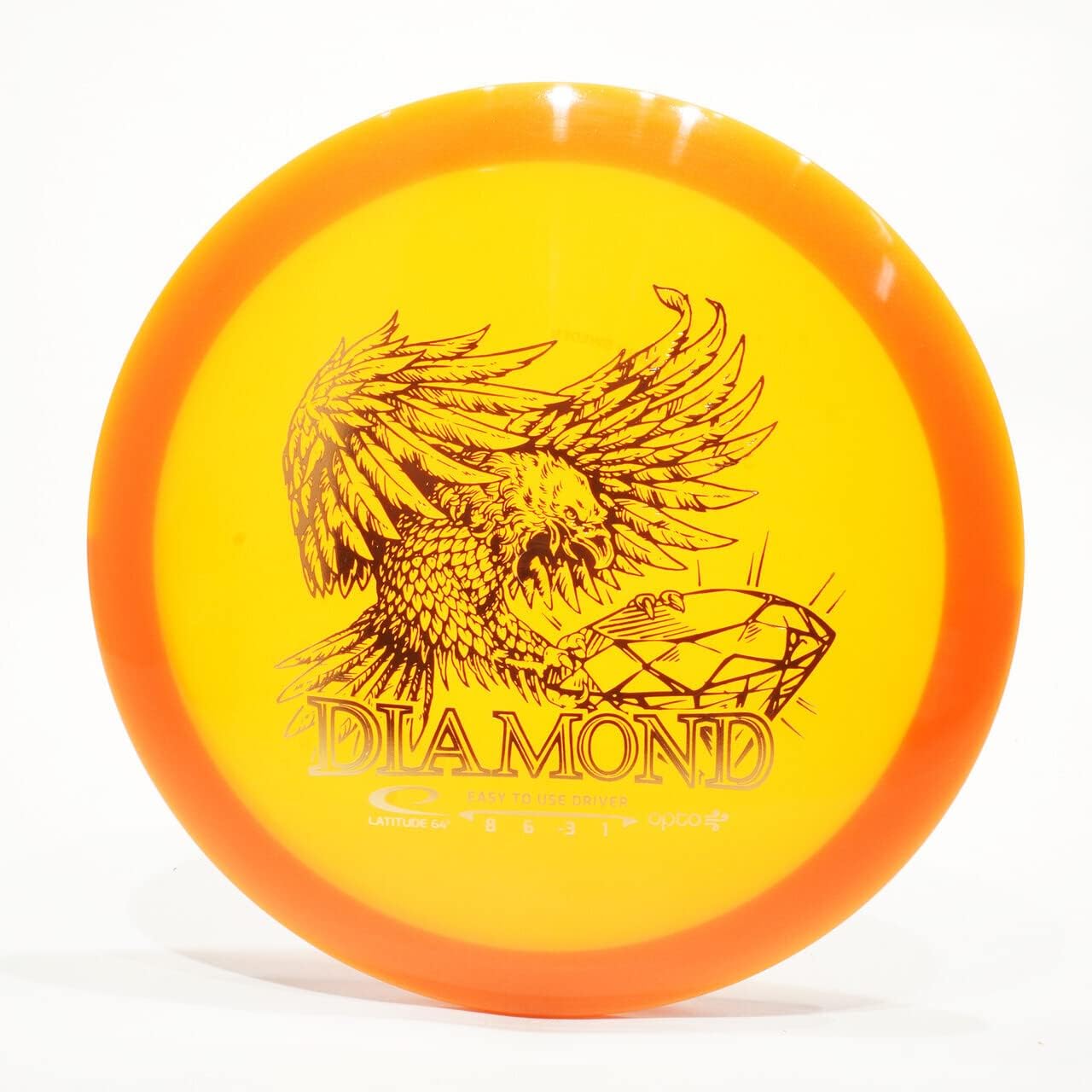 Latitude 64 Diamond (Opto Air) Lightweight Driver Golf Disc, Pick Weight/Color [Stamp & Exact Color May Vary] Yellow 140-149 Grams
