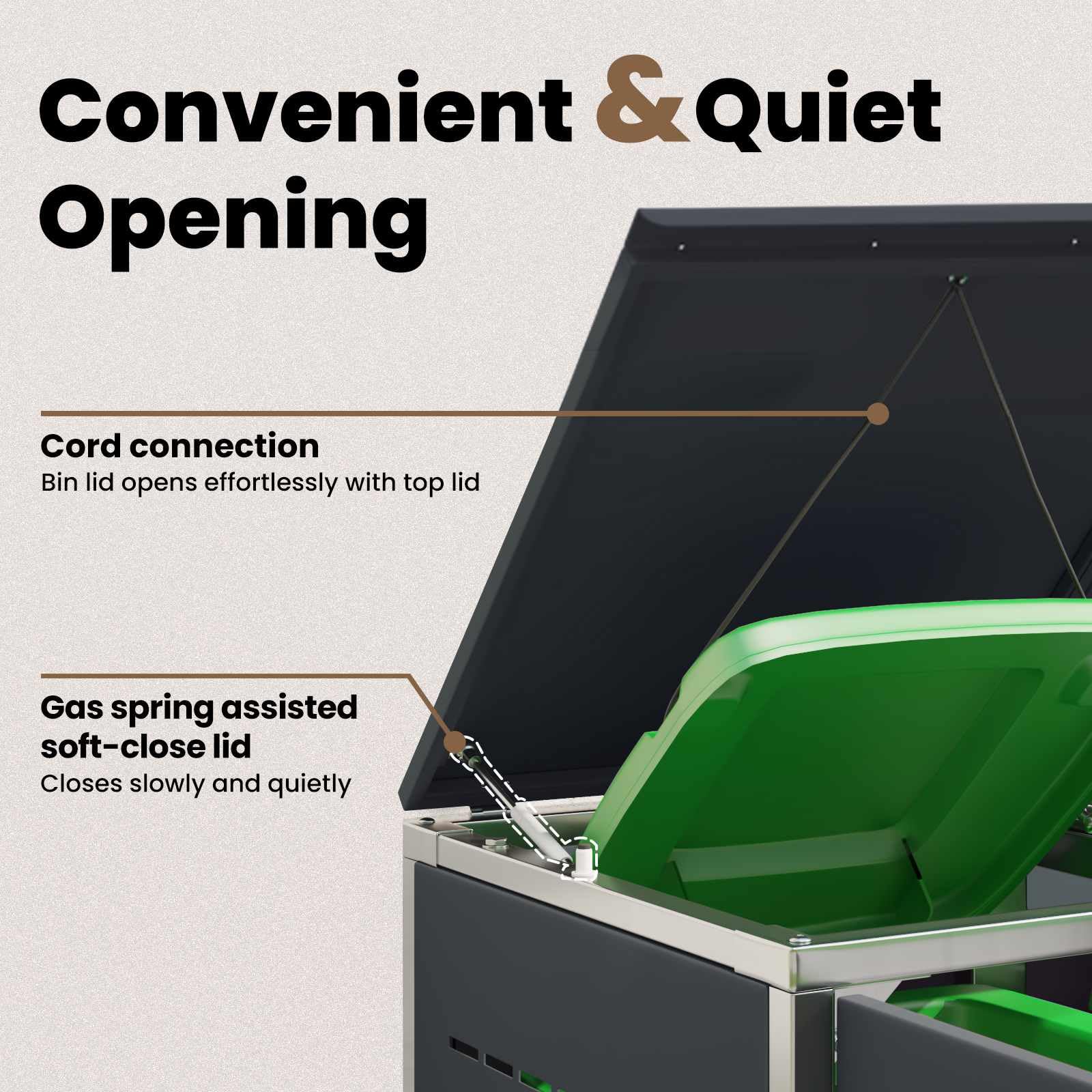 vidaXL Mülltonnenbox for 3 Bins 240L Edelstahl Anthrazit