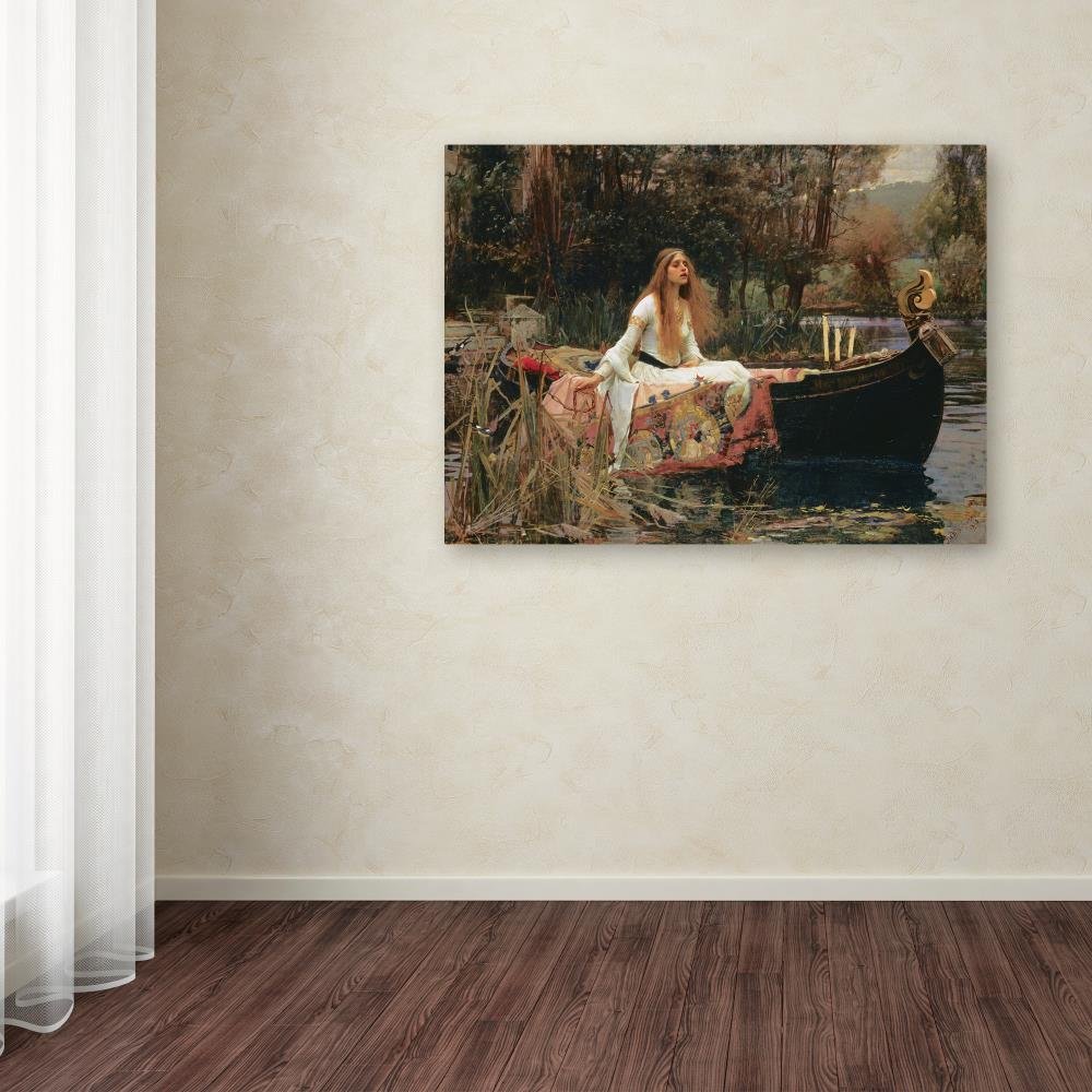 The Lady of Shallot by John William Waterhouse, 18x24-Inch Canvas Wall Art