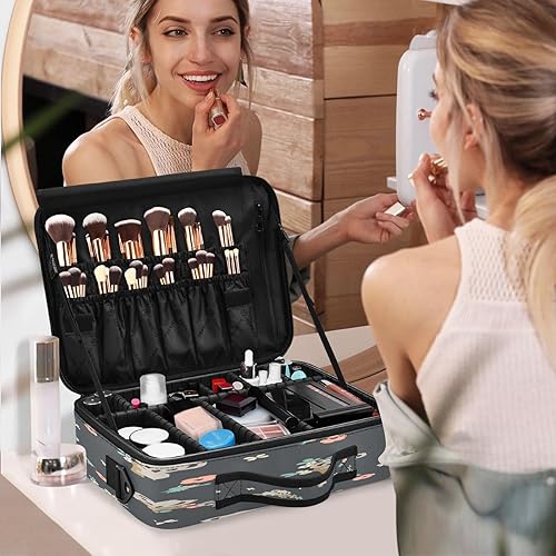 Miniatura 7 de Sloth Cartoon Dark Color travel bag cosmetic carry case make up bag travelling large make up bag travel makeup train cosmetiquera de viaje para