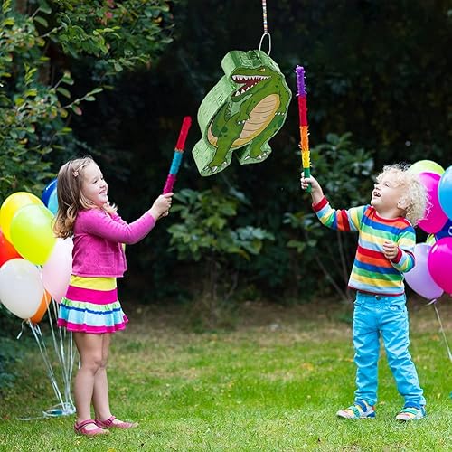 Miniatura 9 de Piñata de dinosaurio para fiesta de cumpleaños de niños, suministros de fiesta de cumpleaños para niños, fiesta temática de dinosaurios, 12 x 16 x 3
