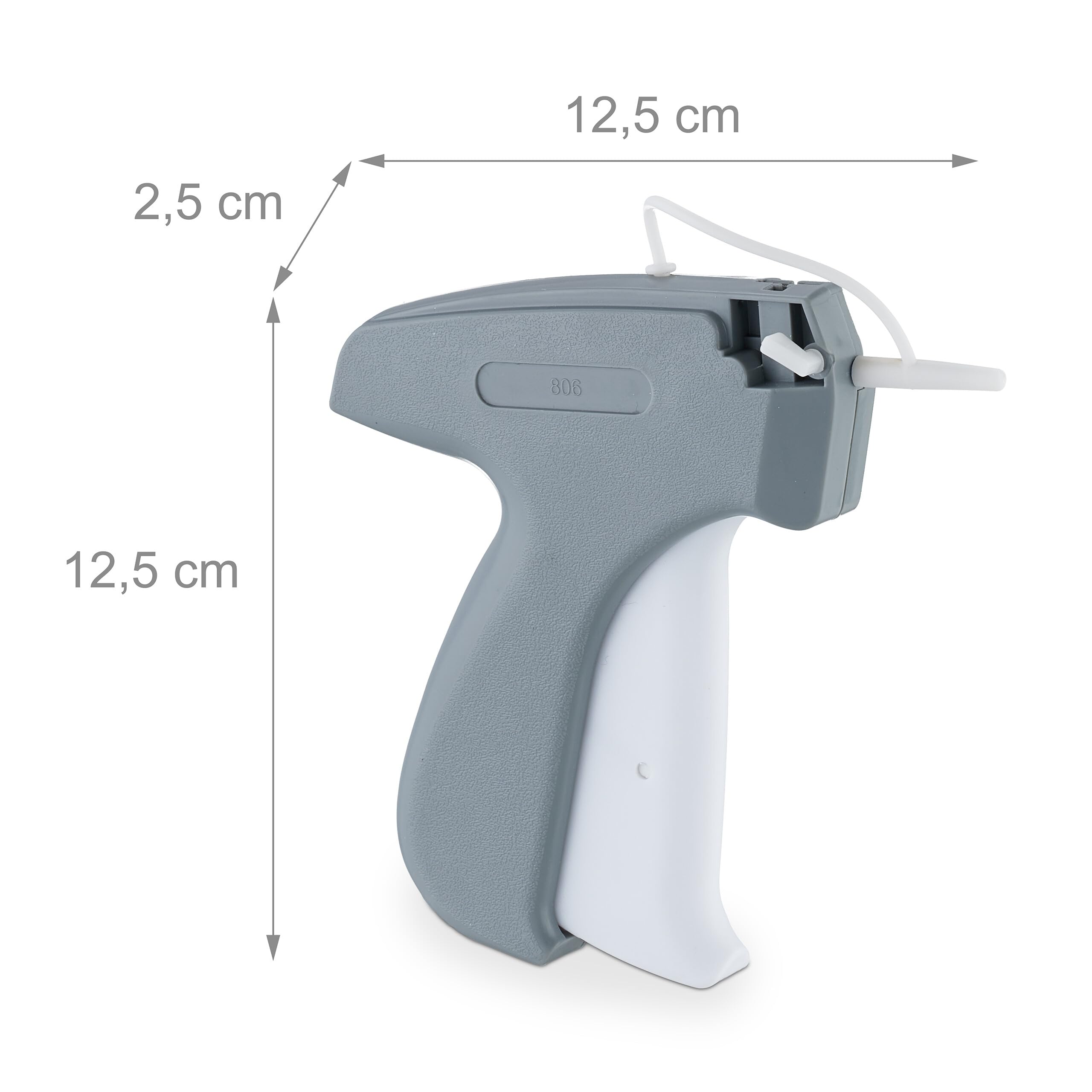 Relaxdays 5x Pistole Etichettatrice per Indumenti, Prezzatrice Sparafili con 25 Aghi di Riserva e 25000 Fili, Verde Bianco