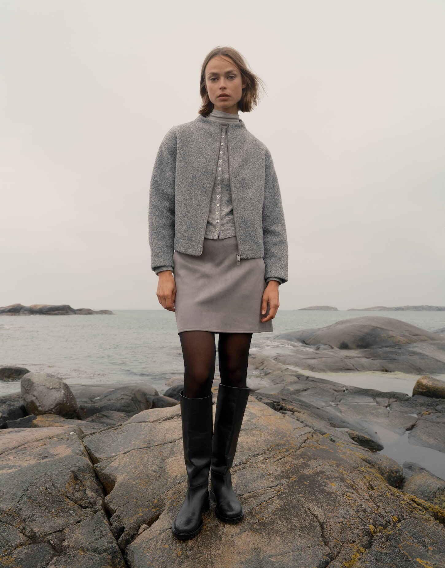 OPUS Damen Jacke | HURLIE Regular Boxy Boucléjacke