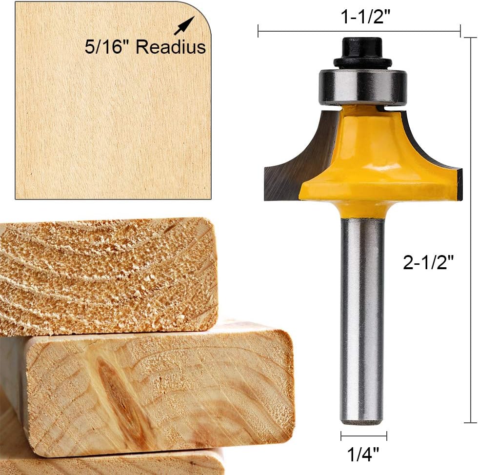 Exсluѕіvе Dіѕсоunt 60% Prісе HandsEase 4Pcs 1/4-Inch Shank Round-Over Edging Router Bit Set Woodworking Milling Cutter Tools Corner Rounding Edge-forming Bit