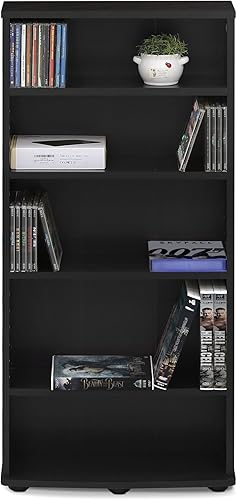 Miniatura 4 de FURINNO Torre de almacenamiento multimedia de 4 niveles Jaya, Espresso