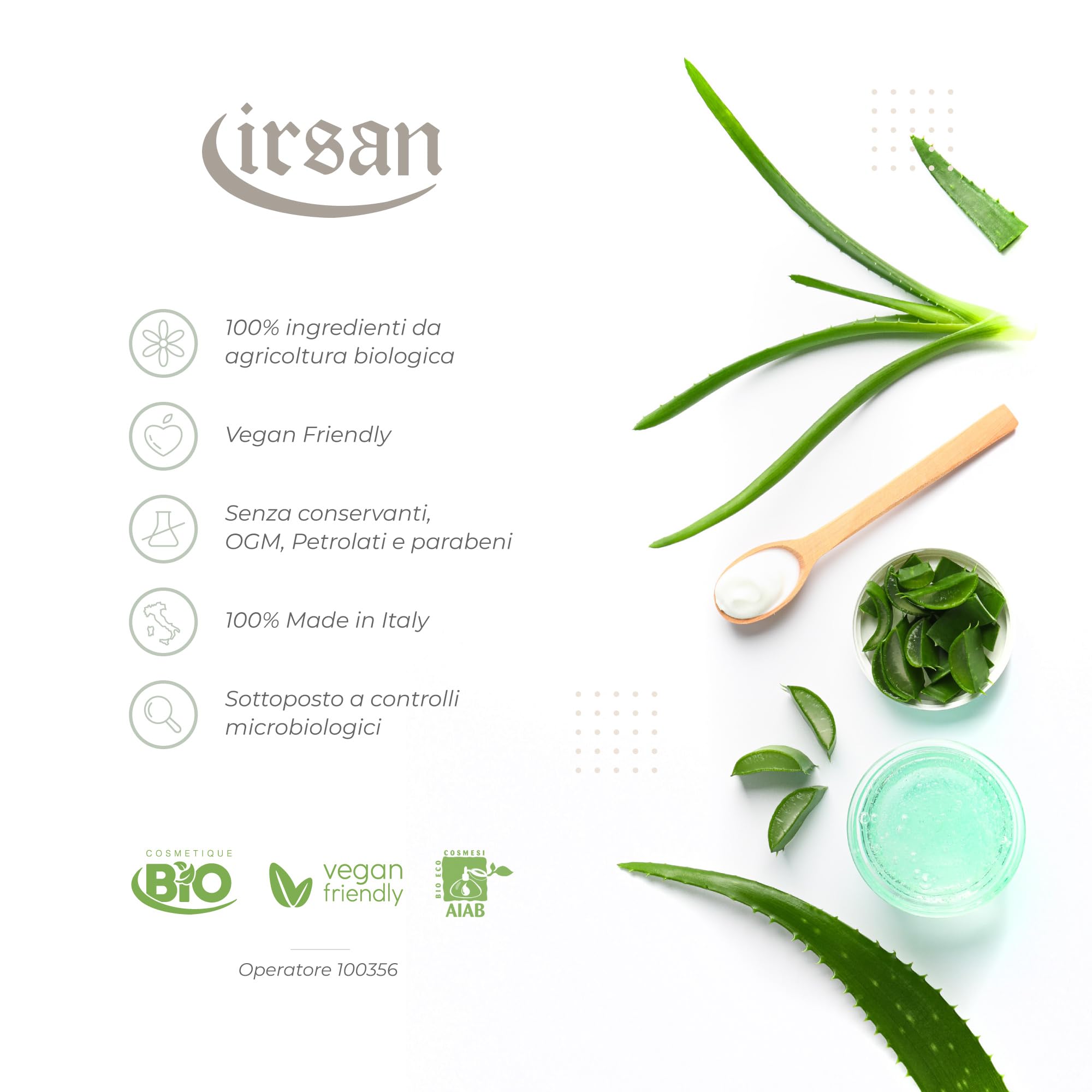 irsan Crema Viso Collo e Decolletè Levigante Antietà con Acqua termale, Tri-Peptide, Burro di Karite’, Aloe, Acido J. e Camomilla. 50 ml
