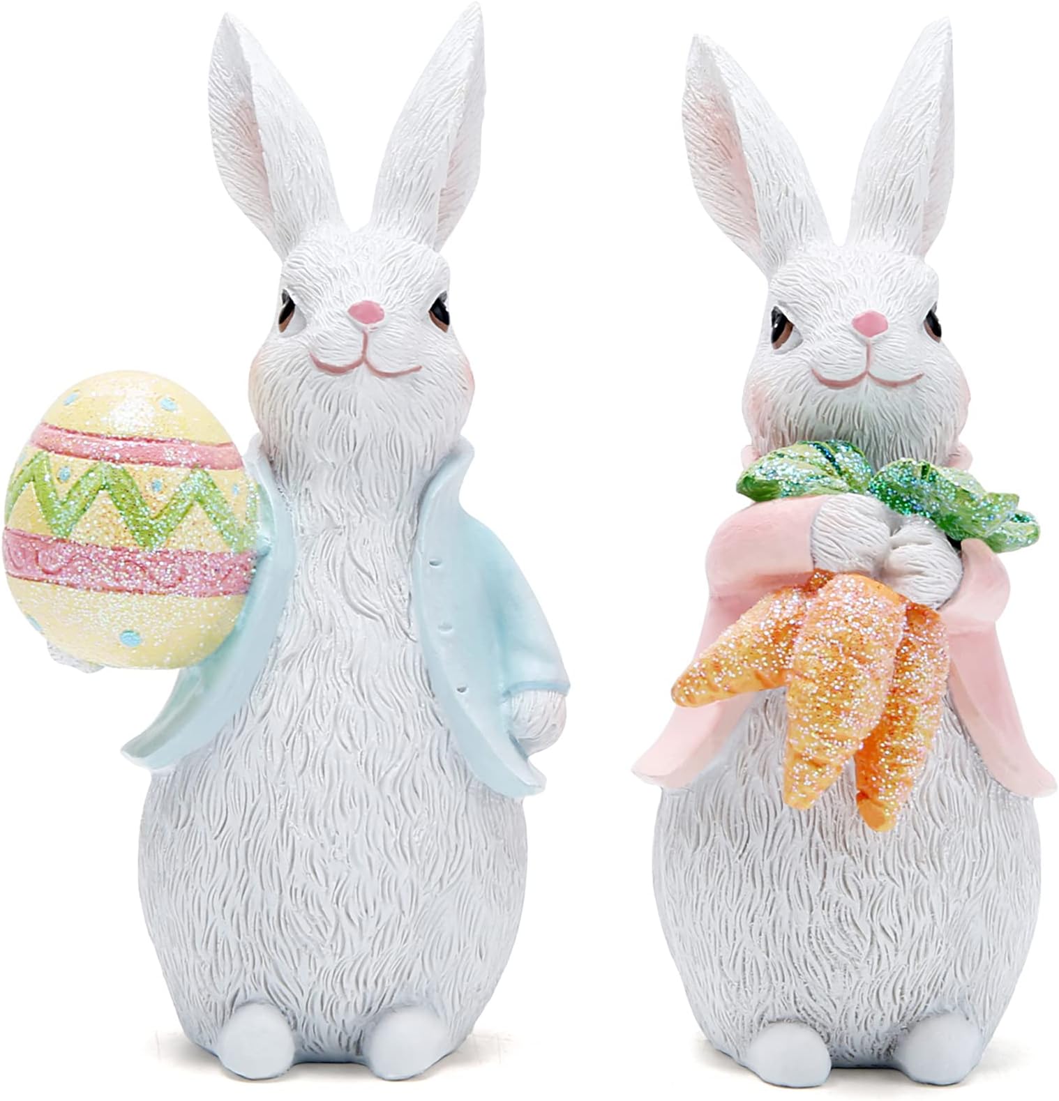 Hodao Easter Bunny Decorations Spring Indoor Home Decor Classic Rabbit Figurines Gifts