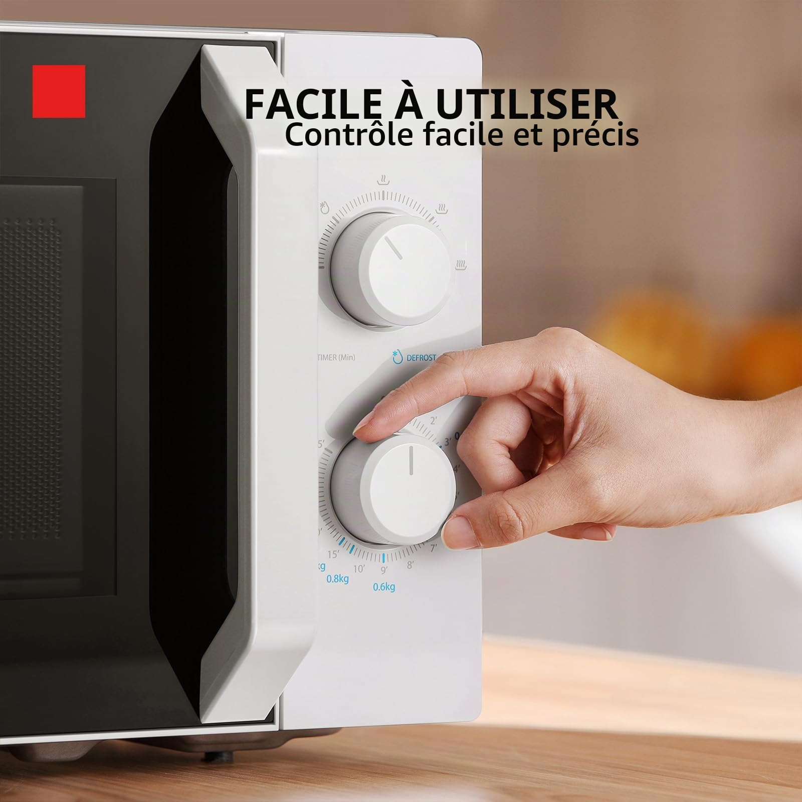 Toshiba MW2-MM20P(WH) Micro-ondes standard, 20 litres, 800 W, 5 niveaux de puissance avec fonction de décongélation pratique, éclairage LED intérieur/blanc
