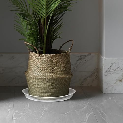 Miniatura 2 de Platillo transparente para plantas de 10, 12, 14, 16, 18, 20, 22 pulgadas, paquete de 4 bandejas para macetas de plástico extra grandes para