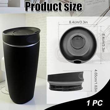 Replacement Lid for Owala SmoothSip Slider 20oz & 12oz, Top Cover Compatible with Owala 24oz Coffee Tumbler, Coffee Travel Mugs Leakproof Accessories, BPA-Free (Black)