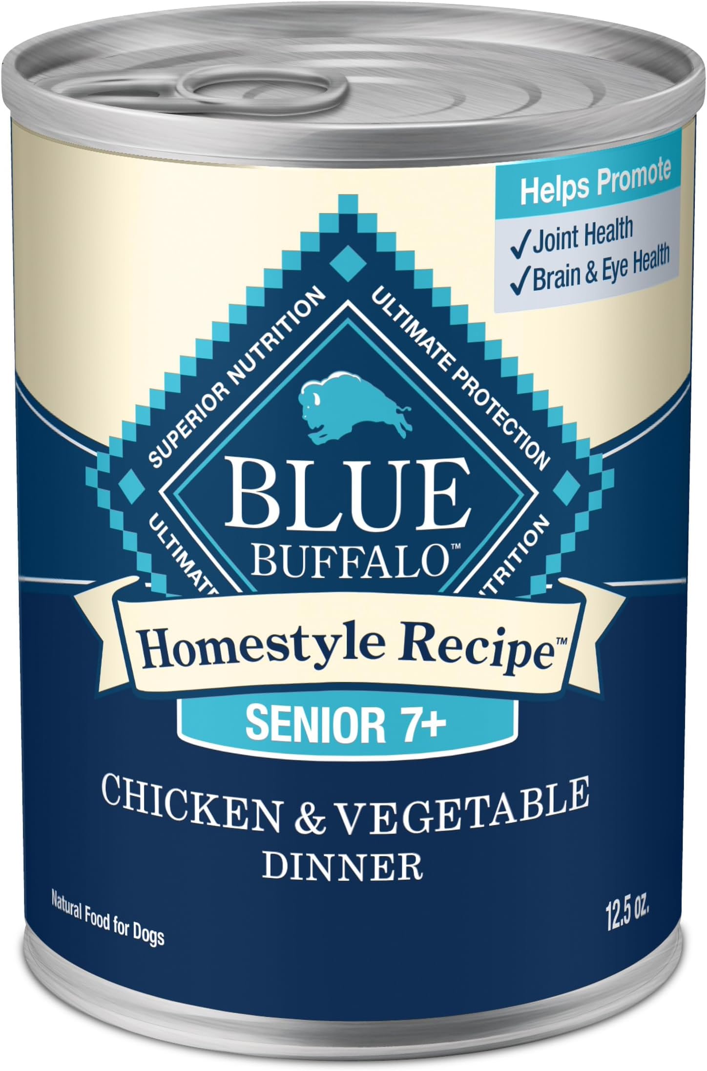 Homestyle Recipe Senior Wet Dog Food, Made with Natural Ingredients, Chicken Dinner with Garden Vegetables, 12.5-oz Cans (12 Count)