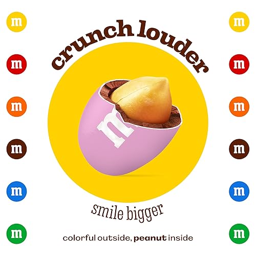 Miniatura 6 de M&M'S WORLD Caramelos de chocolate con maní rosa  2 libras de dulces a granel en paquete resellable para bufé de dulces, fiestas de cumpleaños,