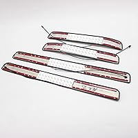 Vista 7 de OLIKE Para Toyota Mark X 2005-2017 Car Led umbral de puerta Scuff Plate Guard Sills Protector Trim