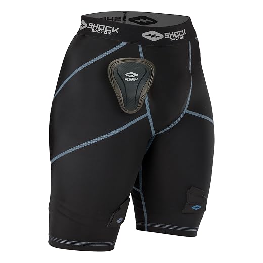 Girl's Compression Hockey Short w/Pelvic Protector, Youth, Black