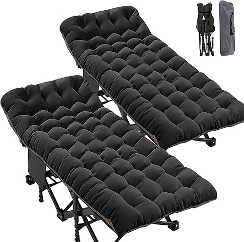 Miniatura 84 de ABORON Cuna de campamento para adultos de 28 pulgadas extra ancha, 2 unidades, catre Oxford 1200D resistente para dormir, cama de campamento