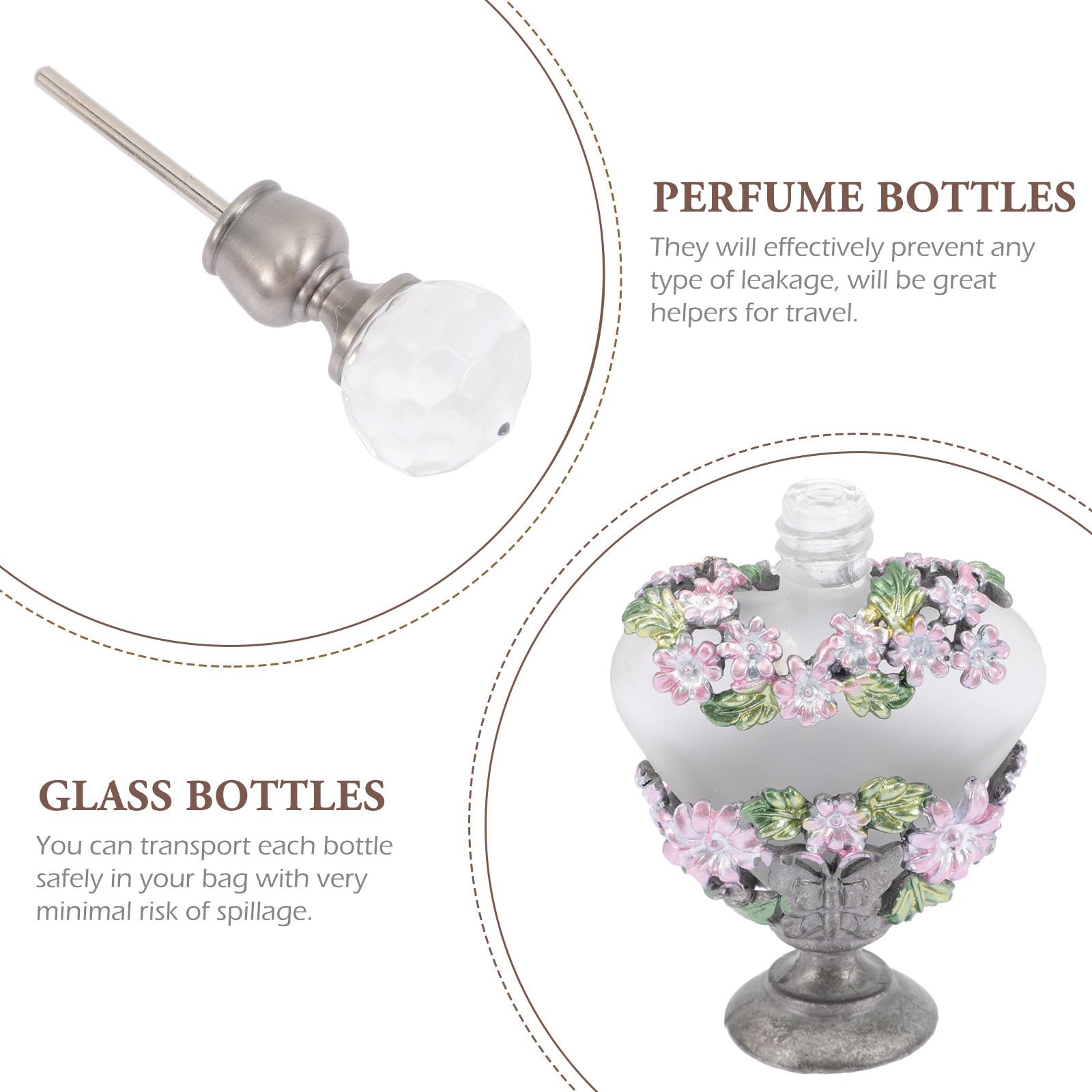 Kichvoe Weihnachten Event Vintage Parfümflasche 5ml Glas Legierung, für Öl