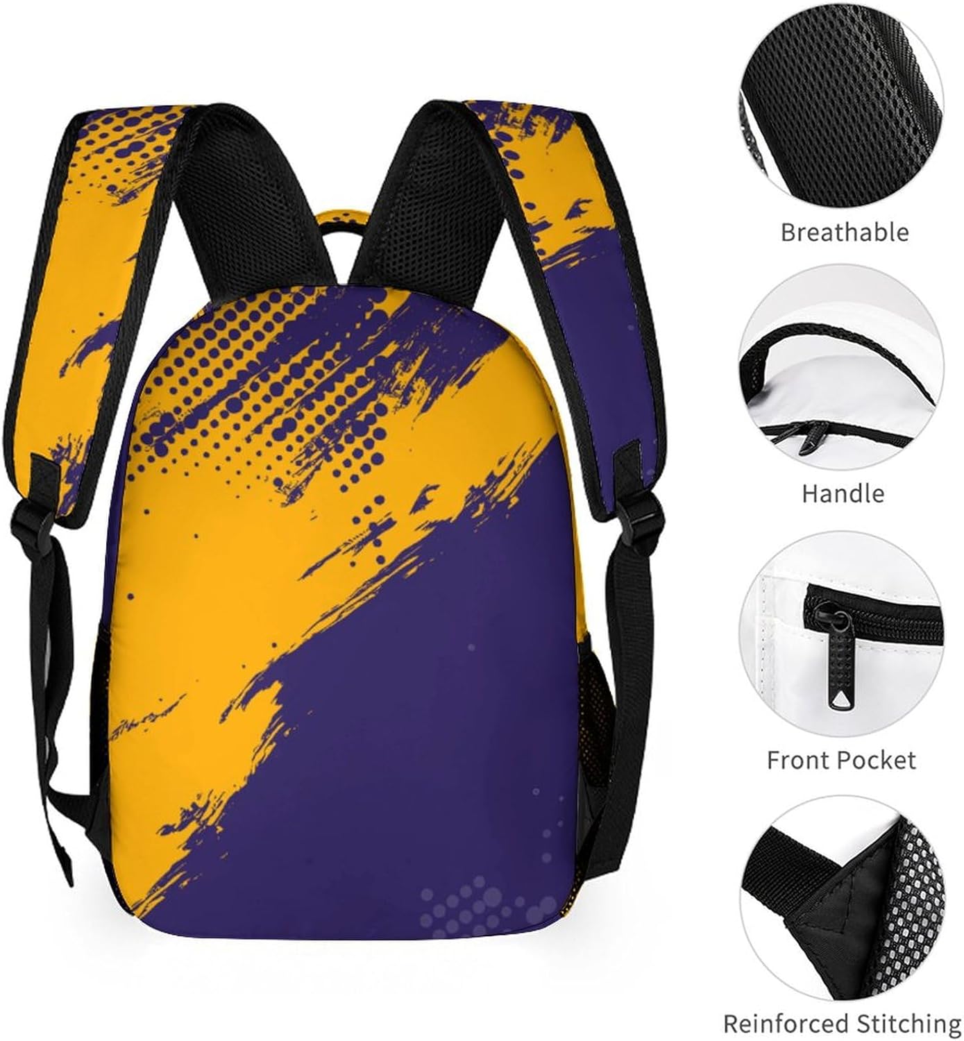 Custom School Backpack High Capacity Student Bag Basketball City Gifts for Kids Backpack Men Women, Add Name & Number
