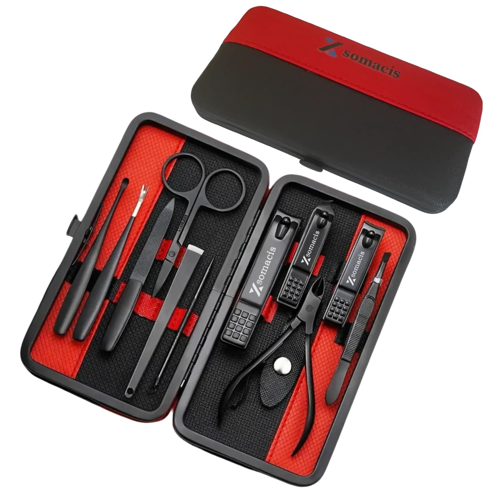 Nail Clippers Set Fingernail and Toenail Clipper Cutters, Manicure Pedicure Kit 11pcs Grooming Kits, Nail Care Tools with Portable Travel Case Present for Man Woman Husband Boyfriend Parent