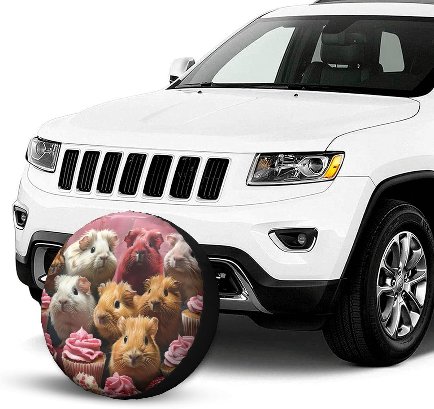 Guinea Pigs and Cupcakes Print Tire Cover Universal Spare Wheel for Trailer Rv SUV Truck Camper Travel Accessories