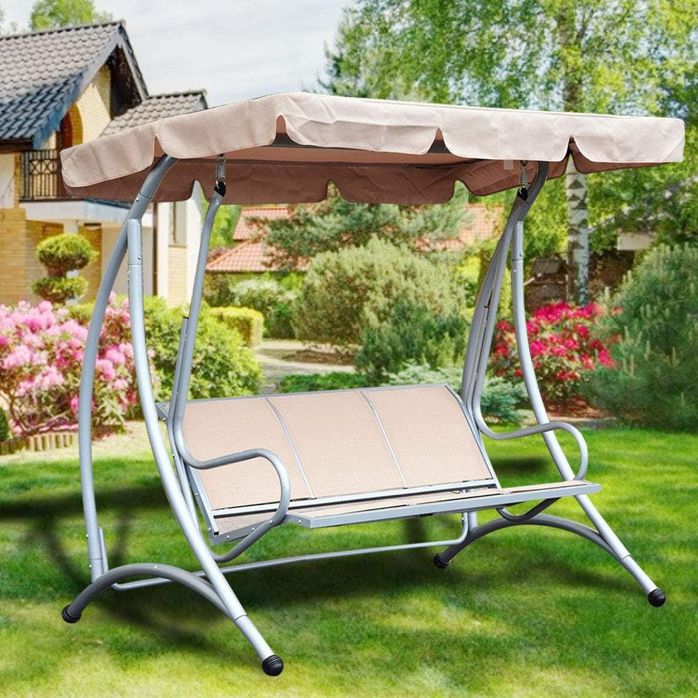 Qiilu 1 x Swing Top Cover Outdoor Swing Top Cover Outdoor Rainproof Anti Dust Protector Beige (Beige)