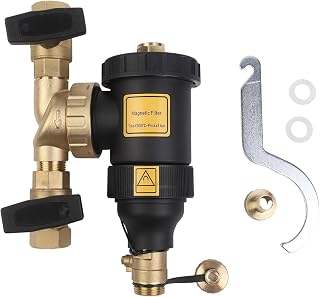 Magnetic Central Water Heater Filter For Boiler Dirt Filter Separator, Stainless Steel Mesh And DN20/25/32 Threaded Connections For HVAC Equipment And Hydraulic Pneumatic(DN20/3/4 male valve)
