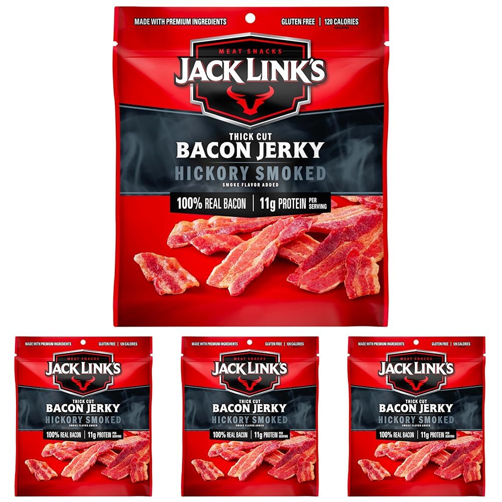 Jack Link's Bacon Jerky, Hickory Smoked, 2.5 oz. Bag
