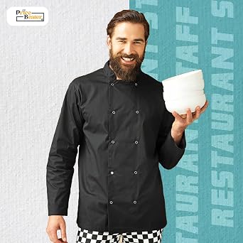 PRICE BEATER Unisex Professional Full Sleeves Chef Jacket, Breathability and Comfort, Resists Wear and Tear, Tailored for Restaurant Staff, Caterers, Bakers, And Food Service Workers