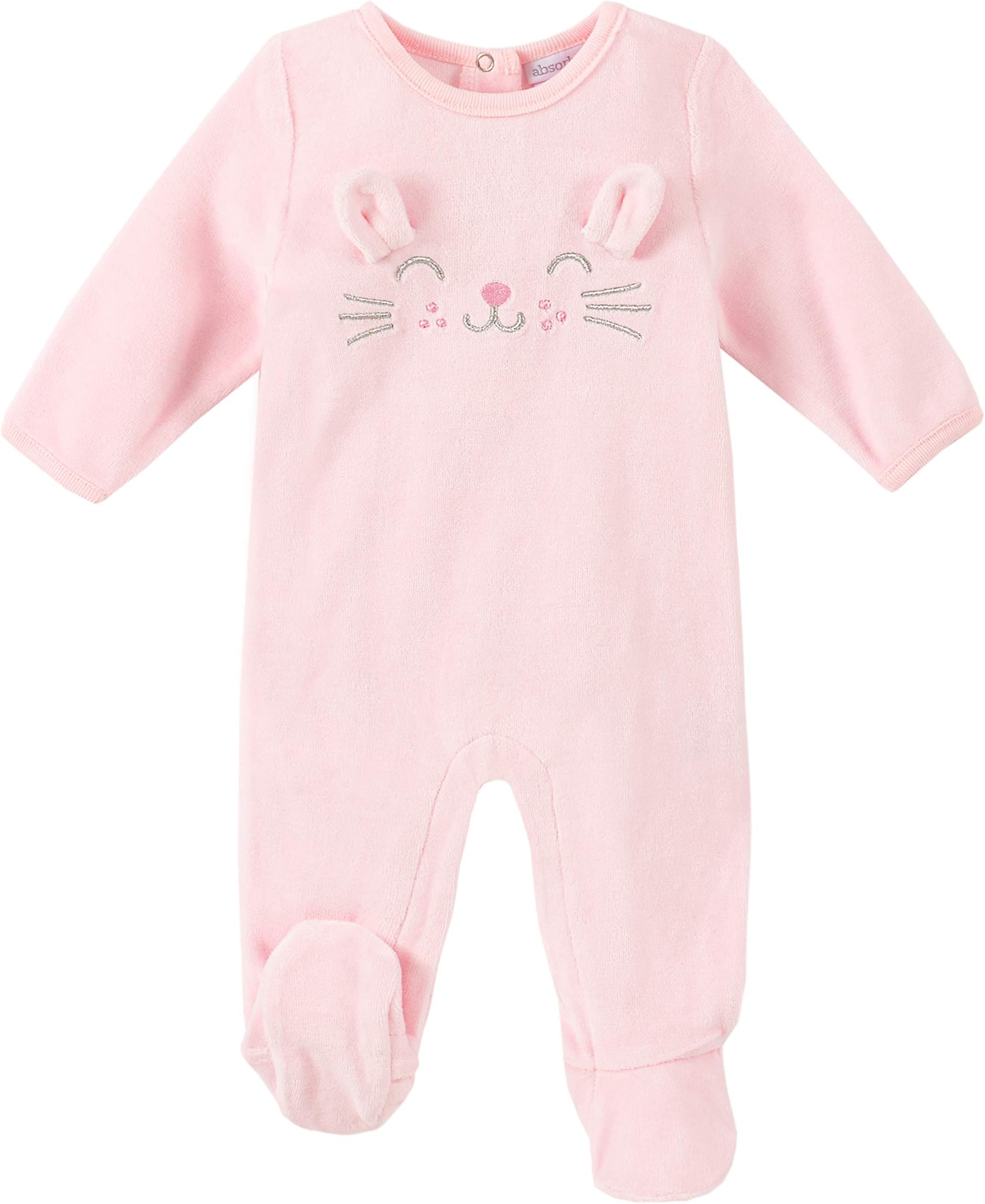 absorba Baby Girls Footie -Velour