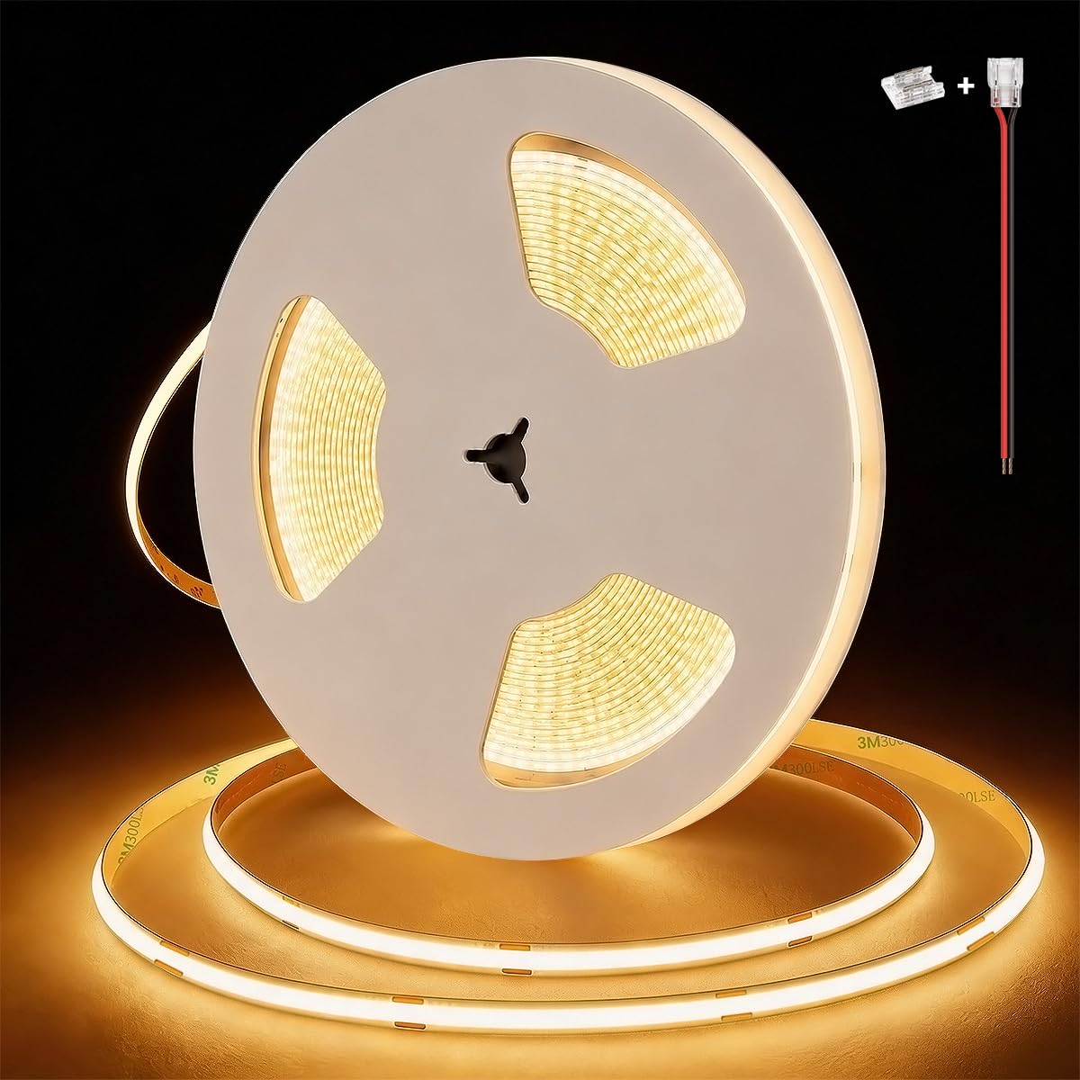 48V COB LED Streifen Warmweiß 3000K 20m 480LEDs/m CRI90+ Dimmbar Selbstklebend LED Strip Licht Band Leiste Kette