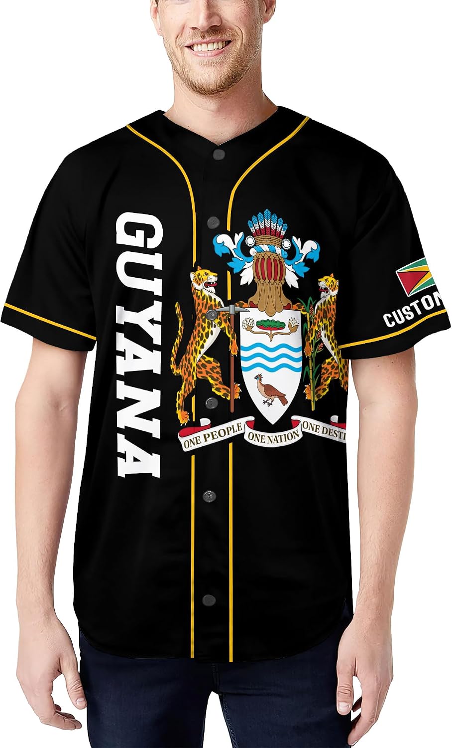 Guyana Jersey Men, Guyana Jersey Baseball, Personalized Guyana Baseball Jersey Men