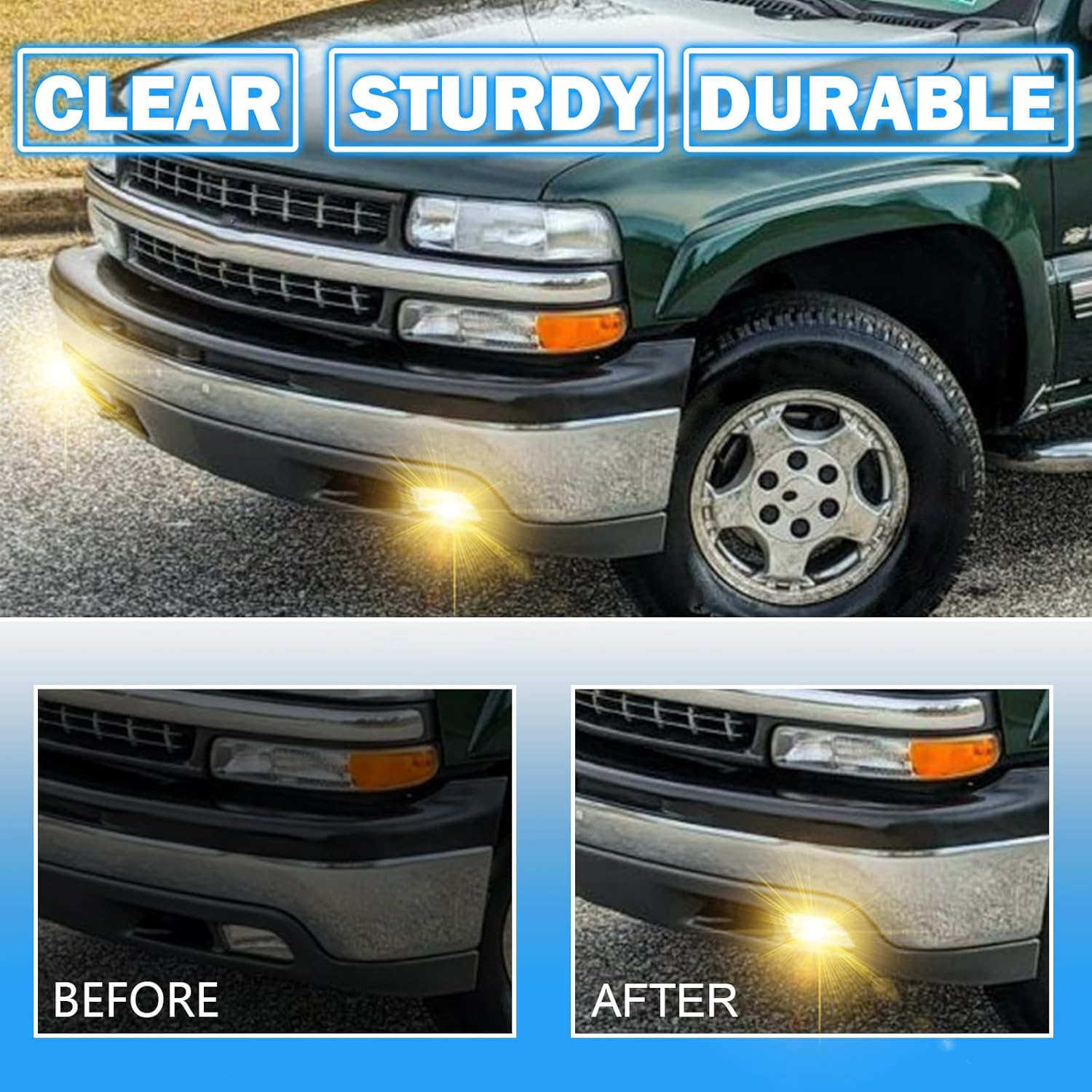 Fog Lights Assembly Fits For 1999-2002 Silverado 1500 2500/2001 2002 Silverado 1500HD 2500HD 3500/2000-2006 Tahoe Suburban 1500 2500 With Halogen Bulbs- Left & Right Side