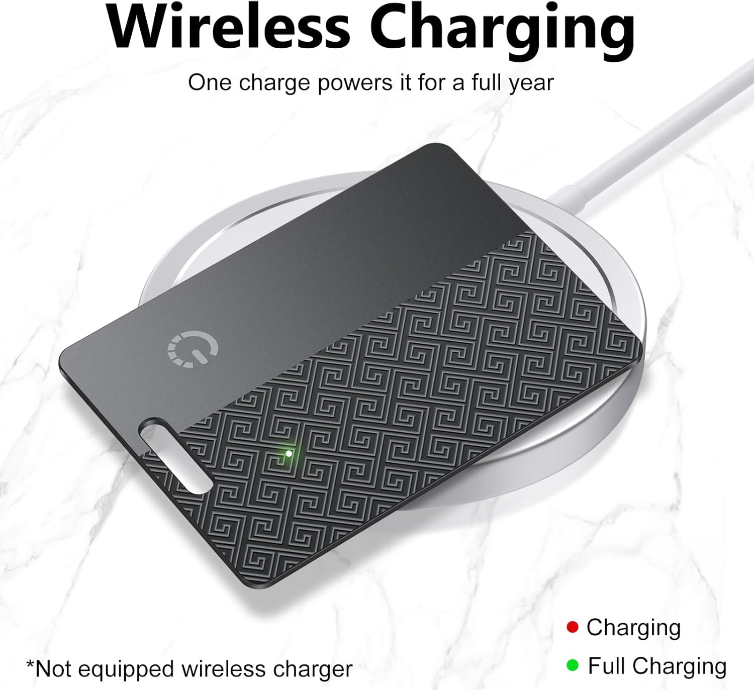 Ultra-Thin Wallet Tracker Card(iOS Only), Bluetooth Tracker Smart Card for Apple Find My iPhone Wallet GPS Tracker, Supports Wireless Charging, 10 Years Battery for Luggage, Wallets, Backpacks, Keys