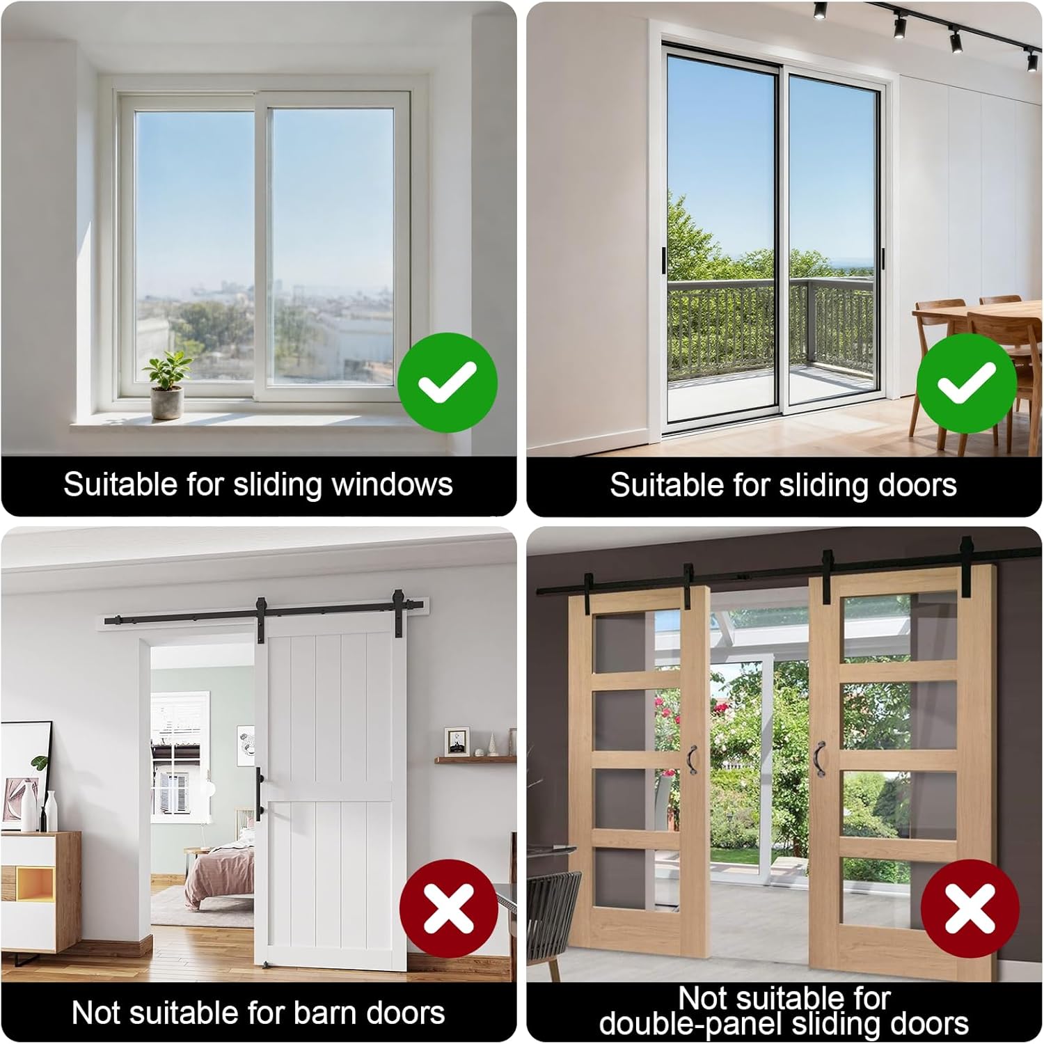 AceMining Sliding Door Security Bar,Heavy Duty Sliding Patio Door Lock Bar, 20-50inch Adjustable Multi-use Window Security Bars, Sliding Door Stopper,White,1Pack