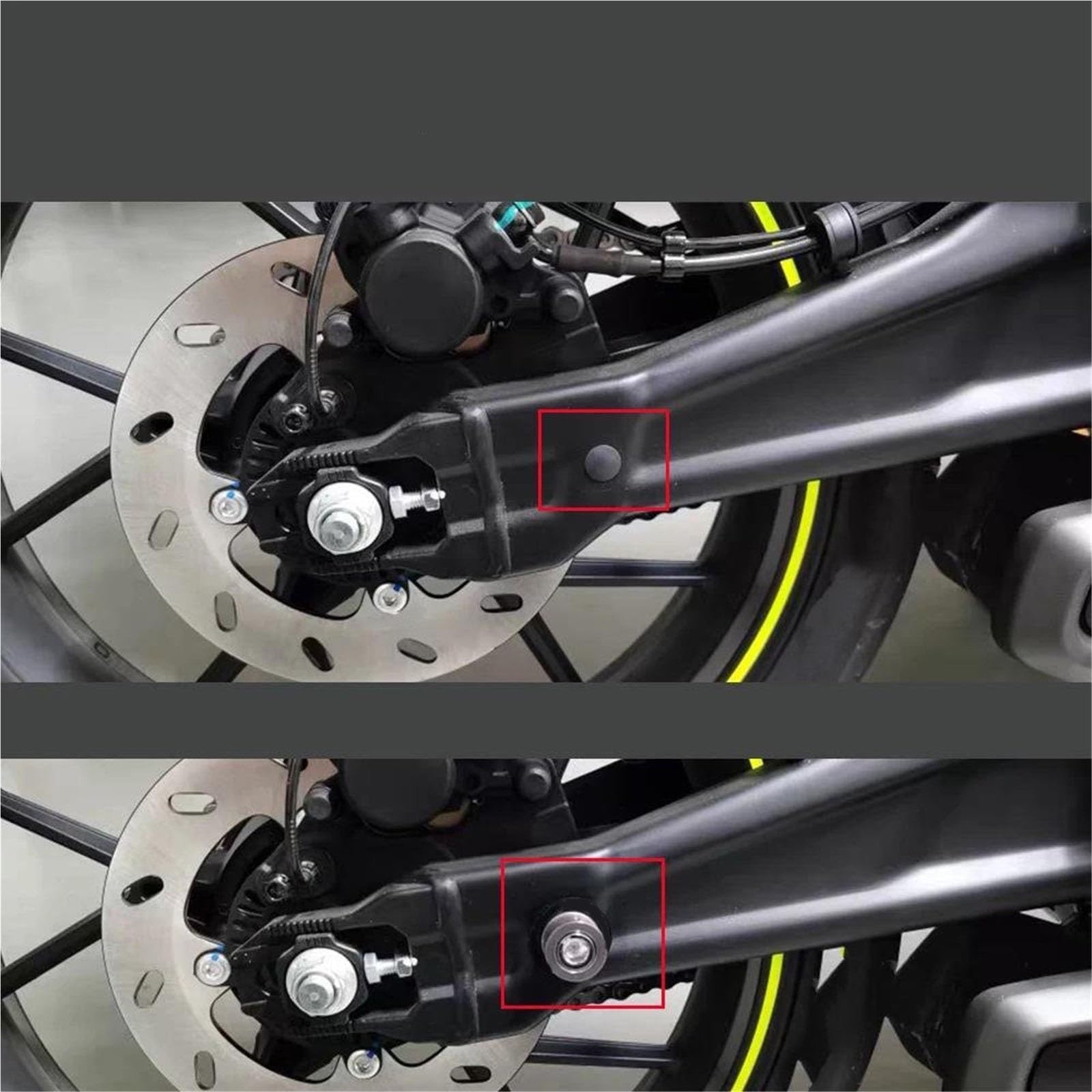 Hinterer Ständer-Schieber Motorradzubehör Ständer Schraube Schwingenaufnahme Schieber Für Yamaha R9 YZFR9 YZF-R9 YZF 6 Mm(Rosso)
