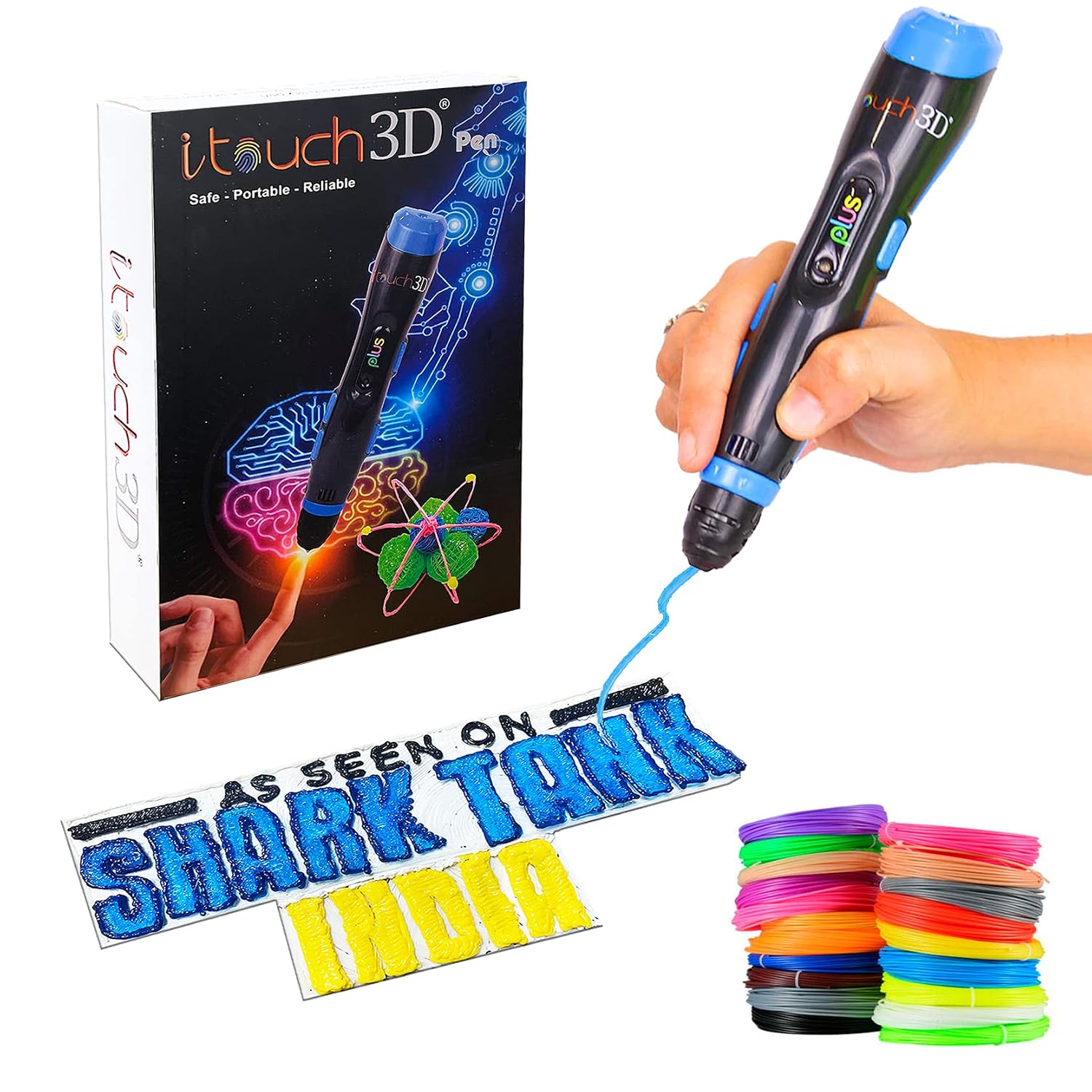 WOL3D I Touch Plus 3D Pen with 20 in 1 (10 M) PLA Filaments for 3D Printing with Speed Control, Advanced Temperature Regul...