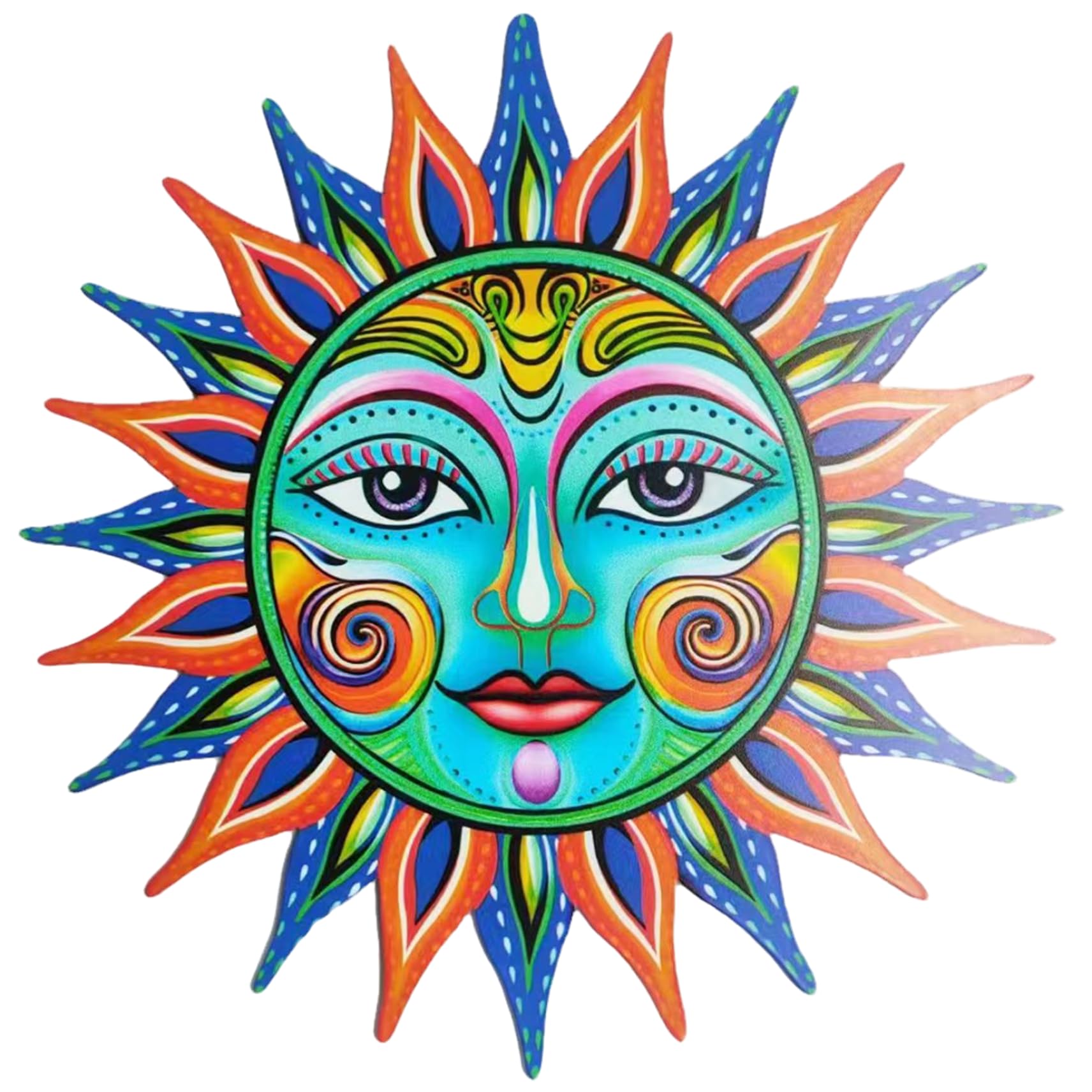 Art mural de jardin suspendu et décor solaire en fer de 12 pouces pour clôture extérieure