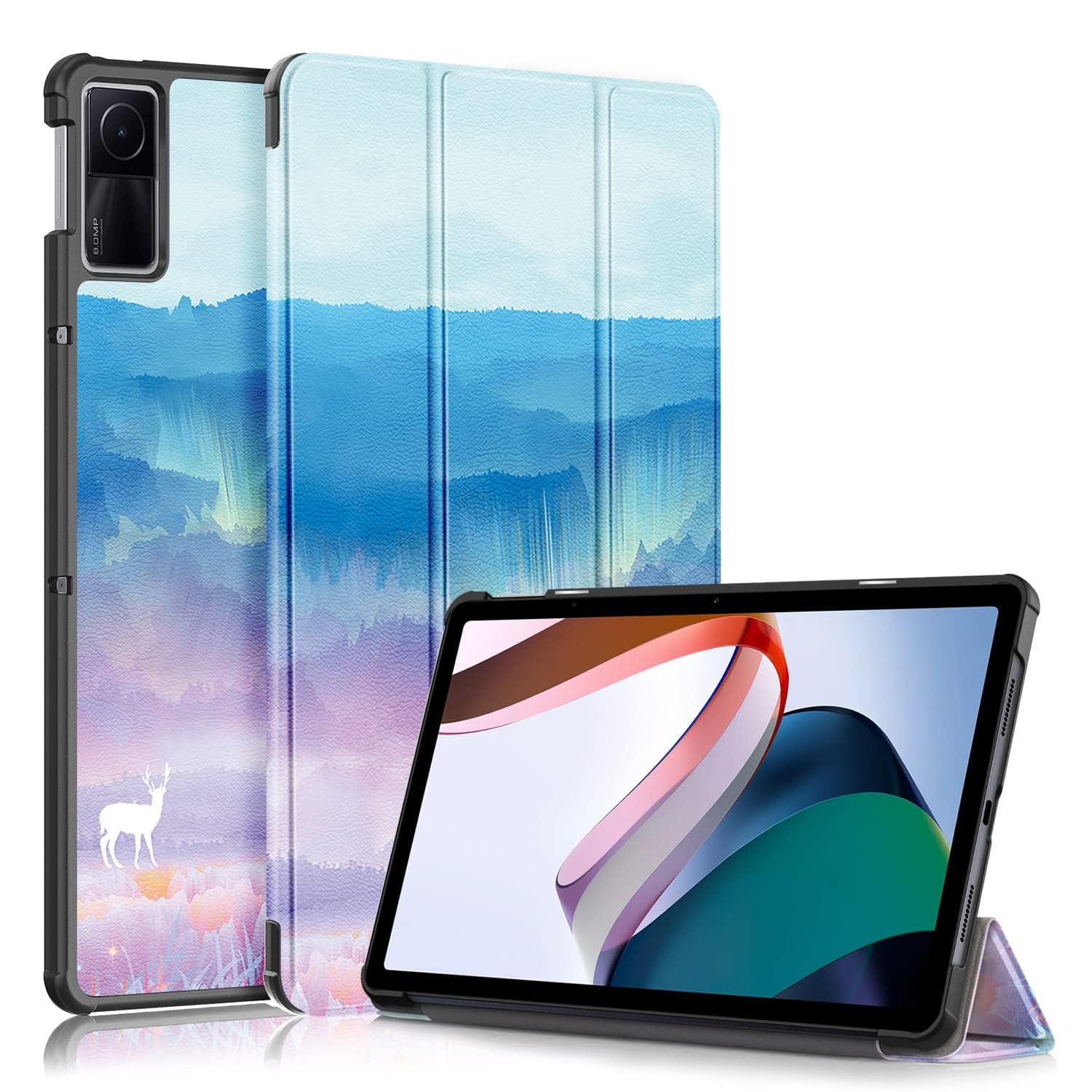 eWINNER Case Compatible with Xiaomi Redmi Pad 10.61 inch Released 2022 Slim Tri-Fold Stand Smart Tablet Case/Multi- Viewing Angles PU Leather Smart Cover w/Auto Sleep/Wake (Dream Deer)