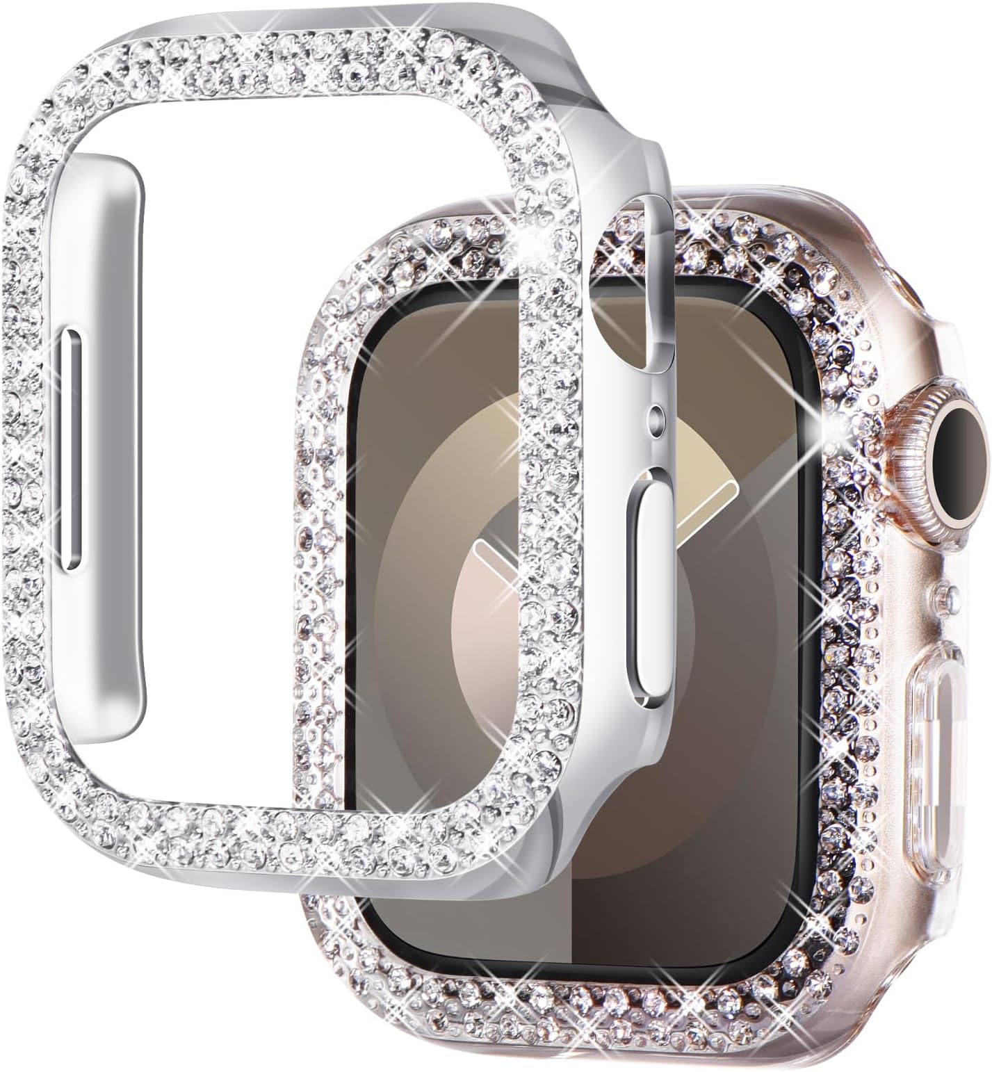 Yolovie 2 in 1 Waterproof Bling Case Compatible for Apple Watch 41mm Screen