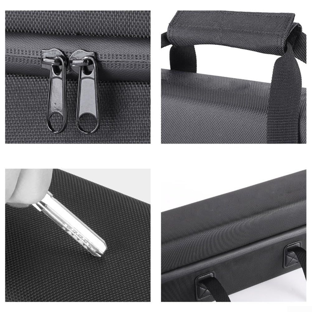Hartschalen-Akku-Aufbewahrungstasche für E-Bike, 46 x 16 x 10 cm, große Kapazität, wasserdichte PU/EVA-Tasche mit verstärkten Kunstledergriffen und internen Netztaschen