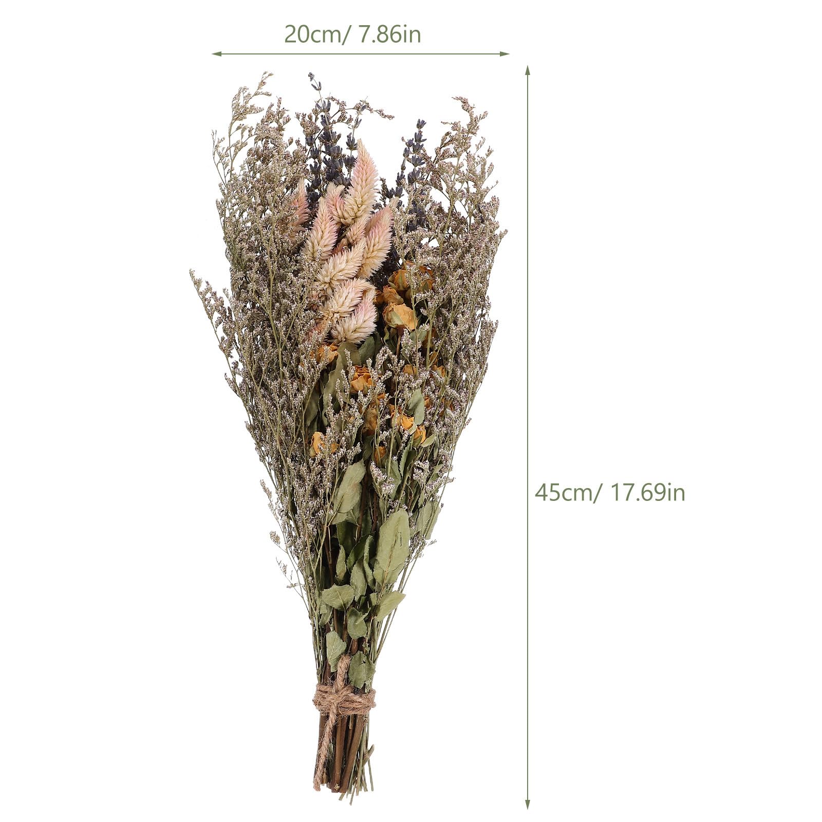 Ramo de Flores Secas y Lavanda Natural para Decoración en Jarrones, Accesorio Artesanal para Bodas y Eventos, Manojo Ligero y Resistente de Rosas Preservadas